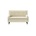 55 Inch Convertible Corduroy Loveseat, Multi-Function Sofa Lounge Chair Bed, Ivory