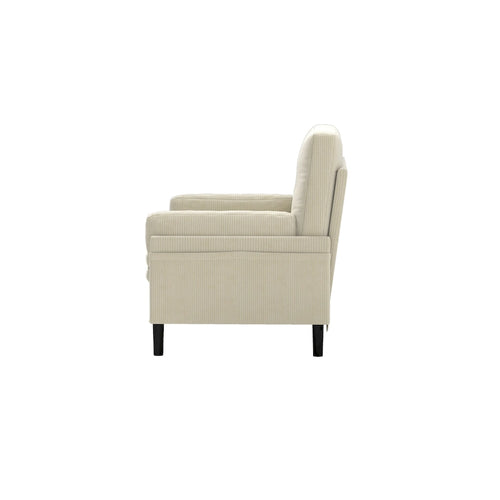 55 Inch Convertible Corduroy Loveseat, Multi-Function Sofa Lounge Chair Bed, Ivory