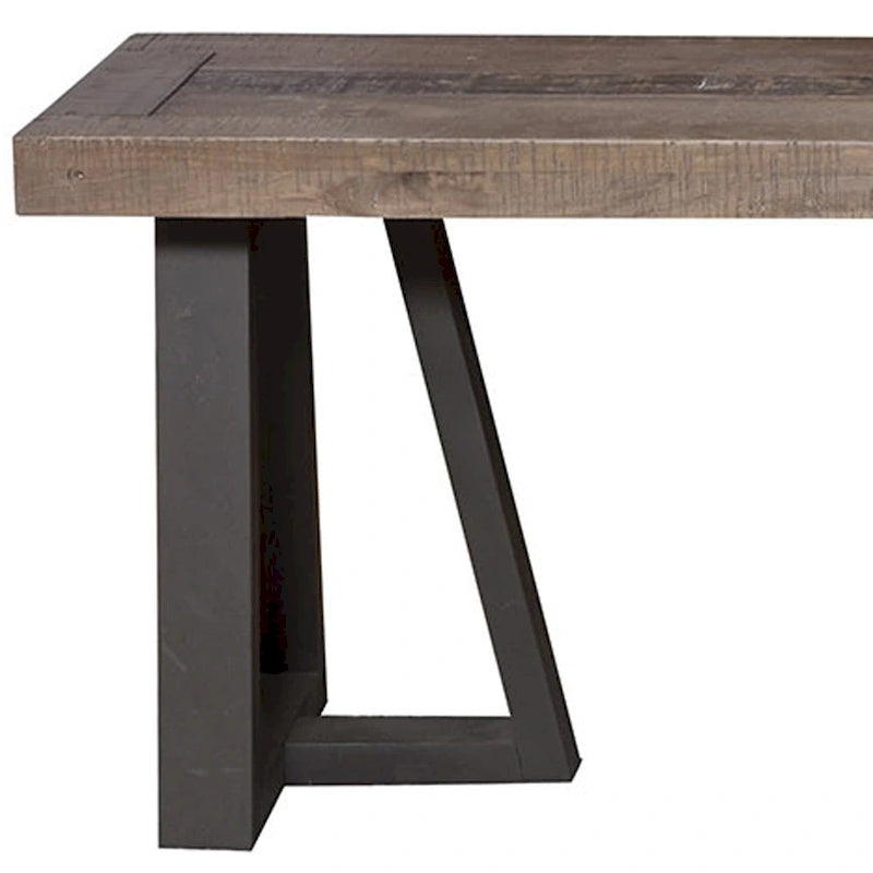 75 in. Natural and Black Distressed Solid Wood Dining Bench