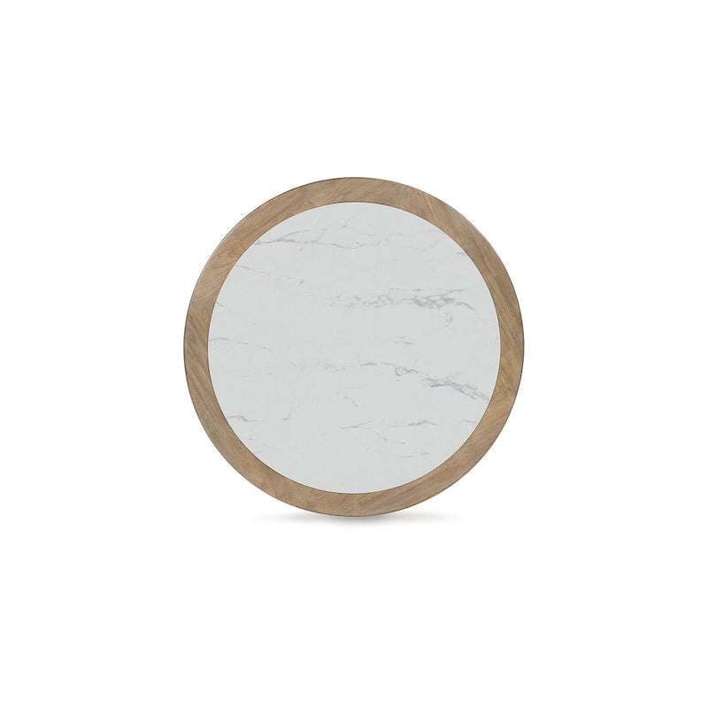Light Brown and White Coffee Table - 42W x 42D x 17.5H in