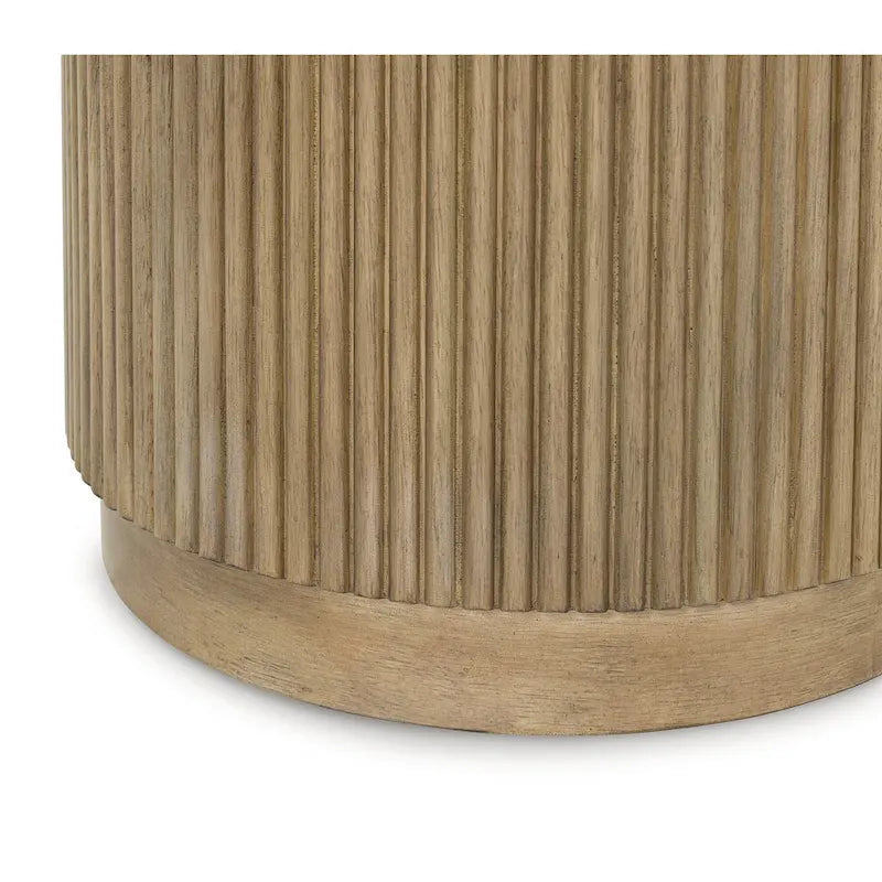 Light Brown and White Coffee Table - 42W x 42D x 17.5H in