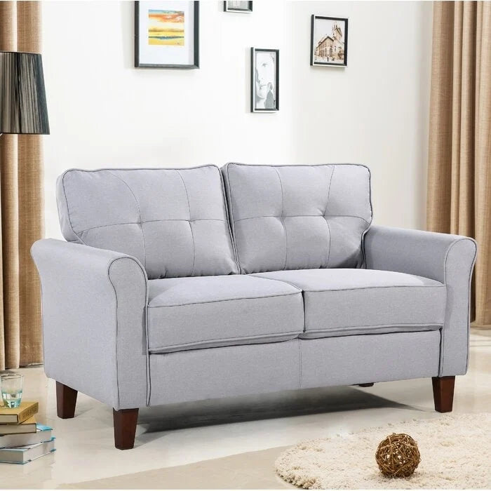54.5 in. Linen Flared Arm Loveseat