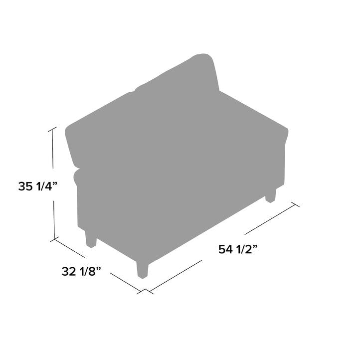 54.5 in. Linen Flared Arm Loveseat