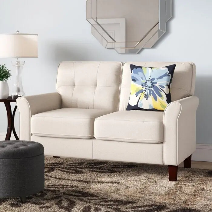 54.5 in. Linen Flared Arm Loveseat