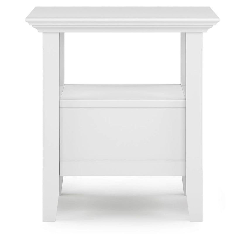 Solid Wood End Table with Drawer and Open Shelf, 19W x 19D x 20H in