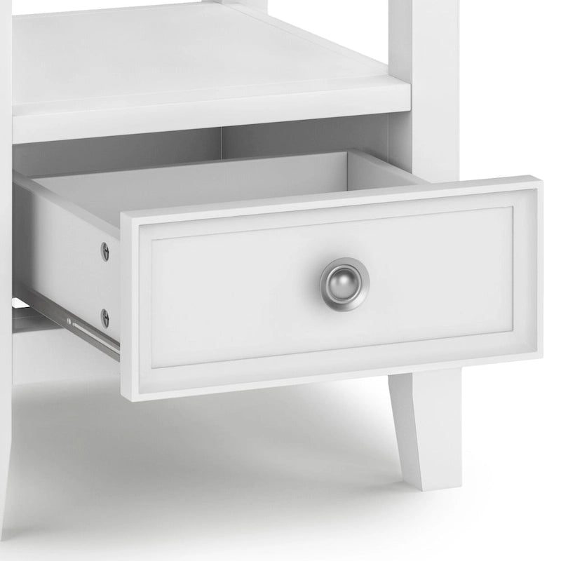Solid Wood End Table with Drawer and Open Shelf, 19W x 19D x 20H in