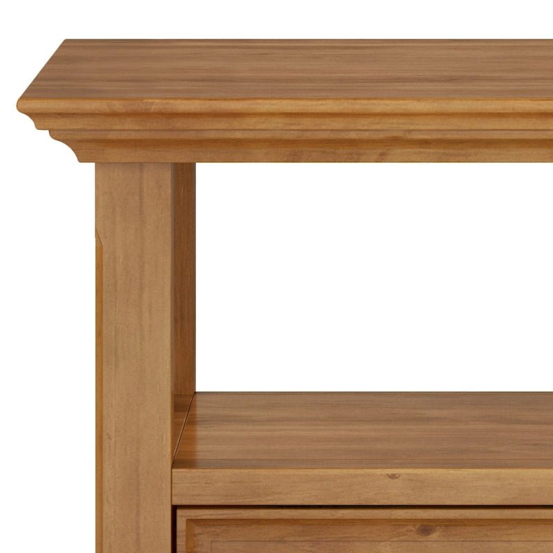 Solid Wood End Table with Drawer and Open Shelf, 19W x 19D x 20H in