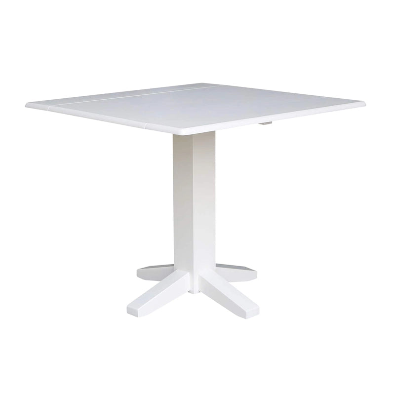 Solid Wood Square Drop Leaf Dining Table, Cinnamon and Espresso Finish