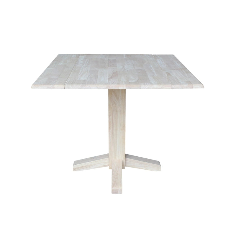 Solid Wood Square Drop Leaf Dining Table, Cinnamon and Espresso Finish