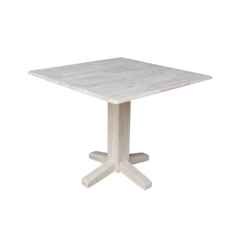 Solid Wood Square Drop Leaf Dining Table, Cinnamon and Espresso Finish