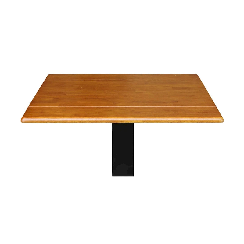 Solid Wood Square Drop Leaf Dining Table, Cinnamon and Espresso Finish