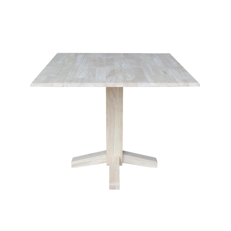 Solid Wood Square Drop Leaf Dining Table, Cinnamon and Espresso Finish