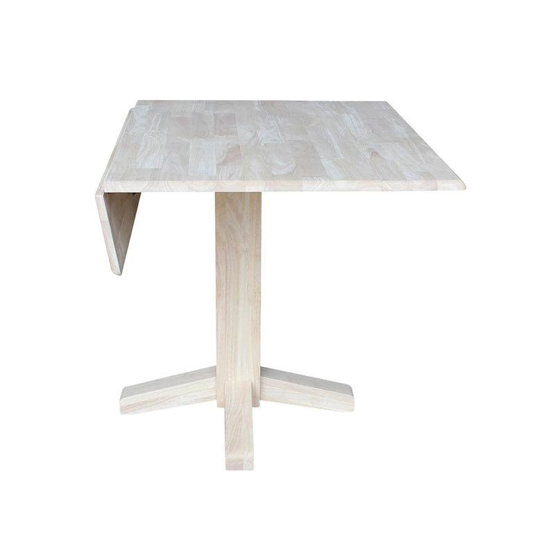 Solid Wood Square Drop Leaf Dining Table, Cinnamon and Espresso Finish