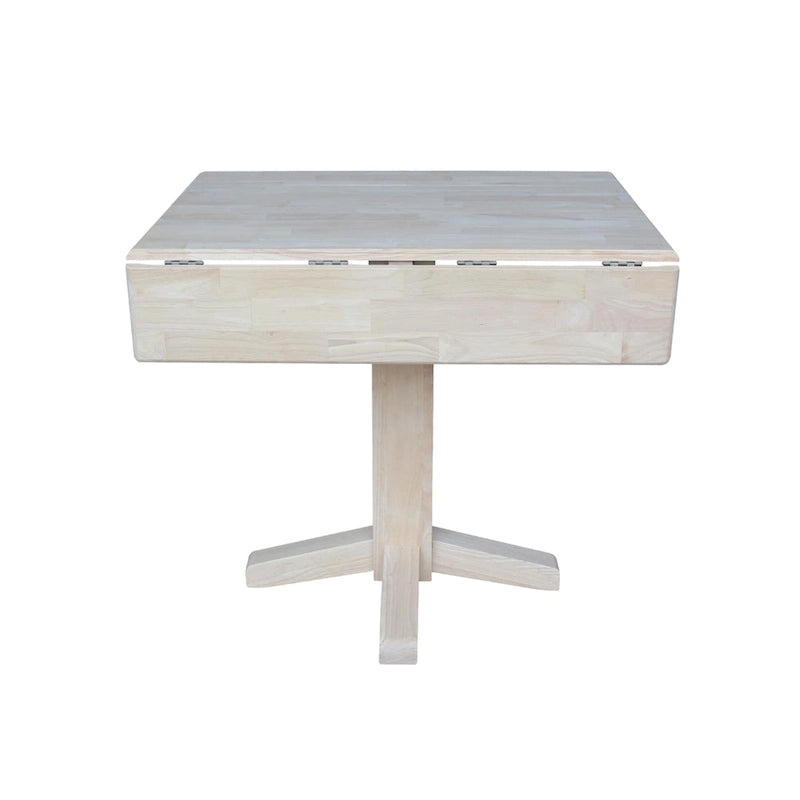 Solid Wood Square Drop Leaf Dining Table, Cinnamon and Espresso Finish