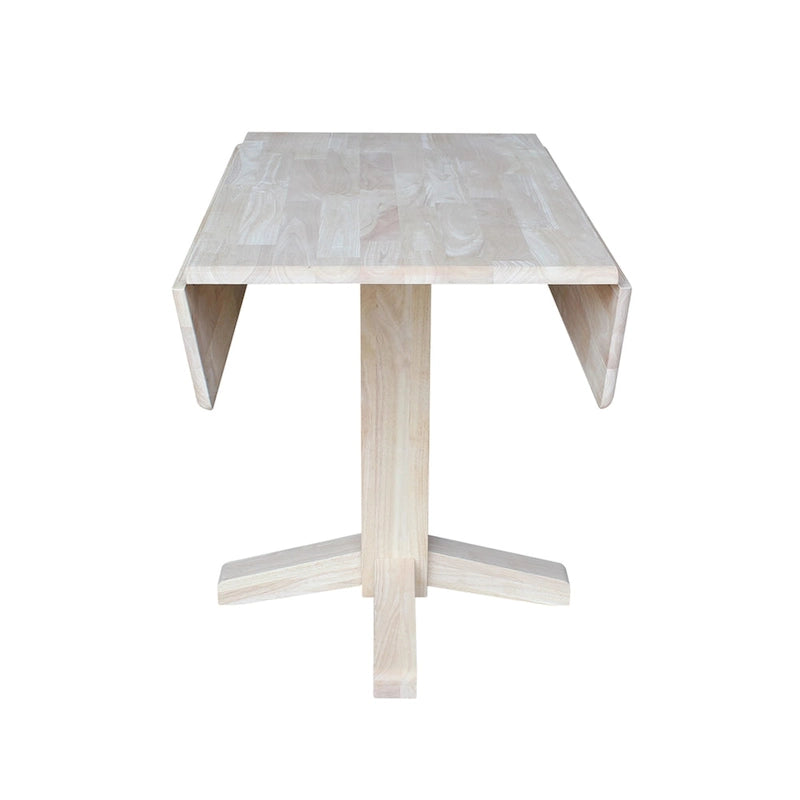 Solid Wood Square Drop Leaf Dining Table, Cinnamon and Espresso Finish