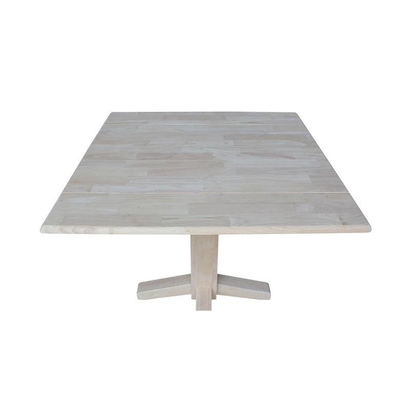 Solid Wood Square Drop Leaf Dining Table, Cinnamon and Espresso Finish