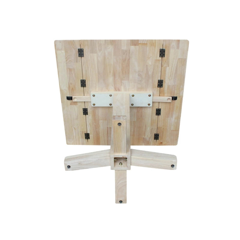 Solid Wood Square Drop Leaf Dining Table, Cinnamon and Espresso Finish