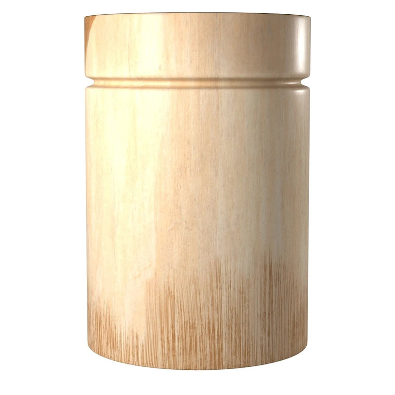 Natural Solid Acacia Wood Round End Table, Coastal Style, 12.5W x 18H in