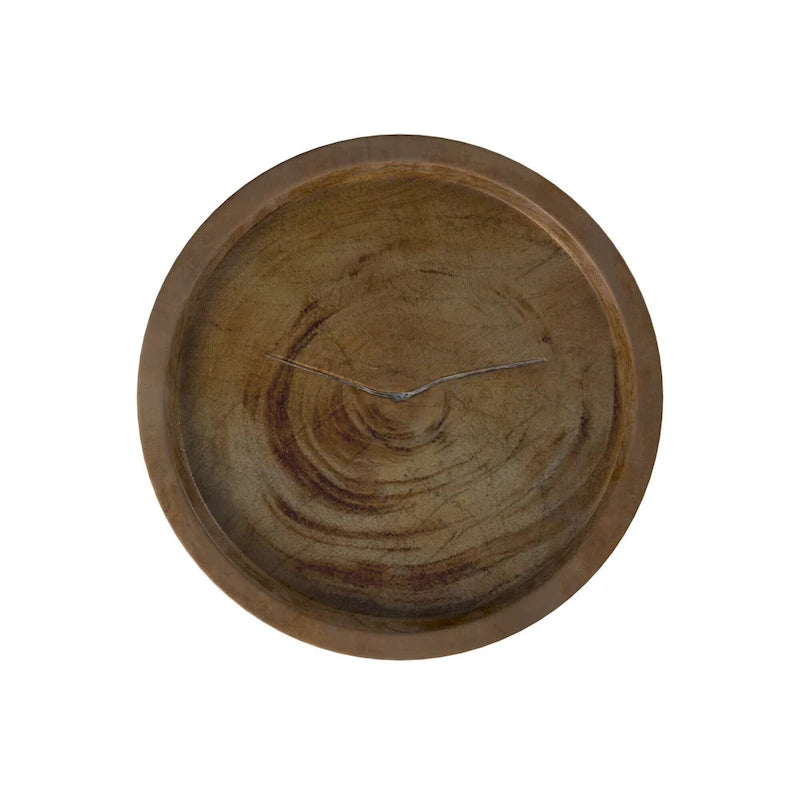 Natural Solid Acacia Wood Round End Table, Coastal Style, 12.5W x 18H in