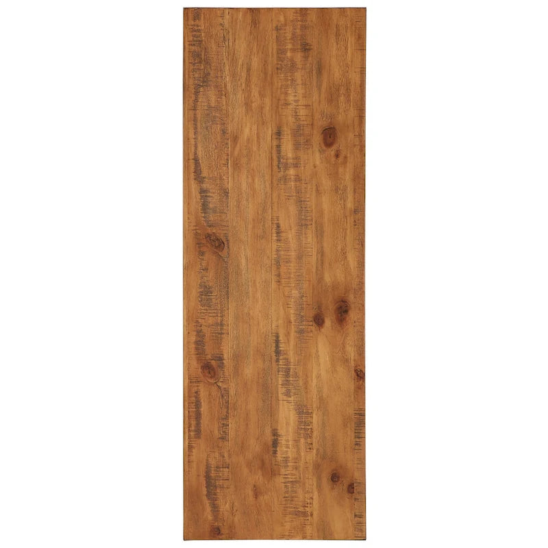 Rustic X-Base Sofa Entryway Table with Lower Shelf, Industrial Style
