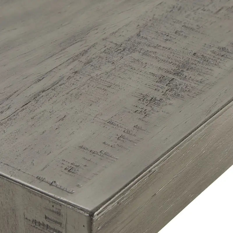 Rustic X-Base Sofa Entryway Table with Lower Shelf, Industrial Style