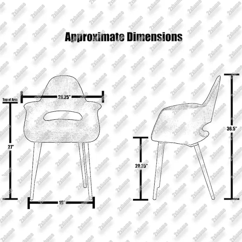 Organic Upholstered Fabric Modern Armchair with Natural Wooden Legs for Dining Room Office or Accent Lounge Side Chair