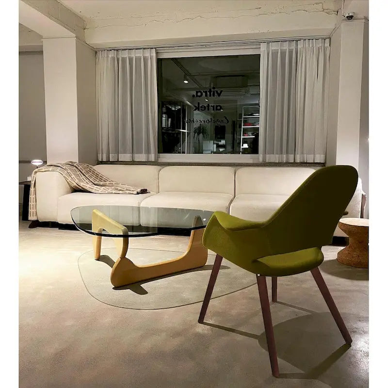Organic Upholstered Fabric Modern Armchair with Natural Wooden Legs for Dining Room Office or Accent Lounge Side Chair