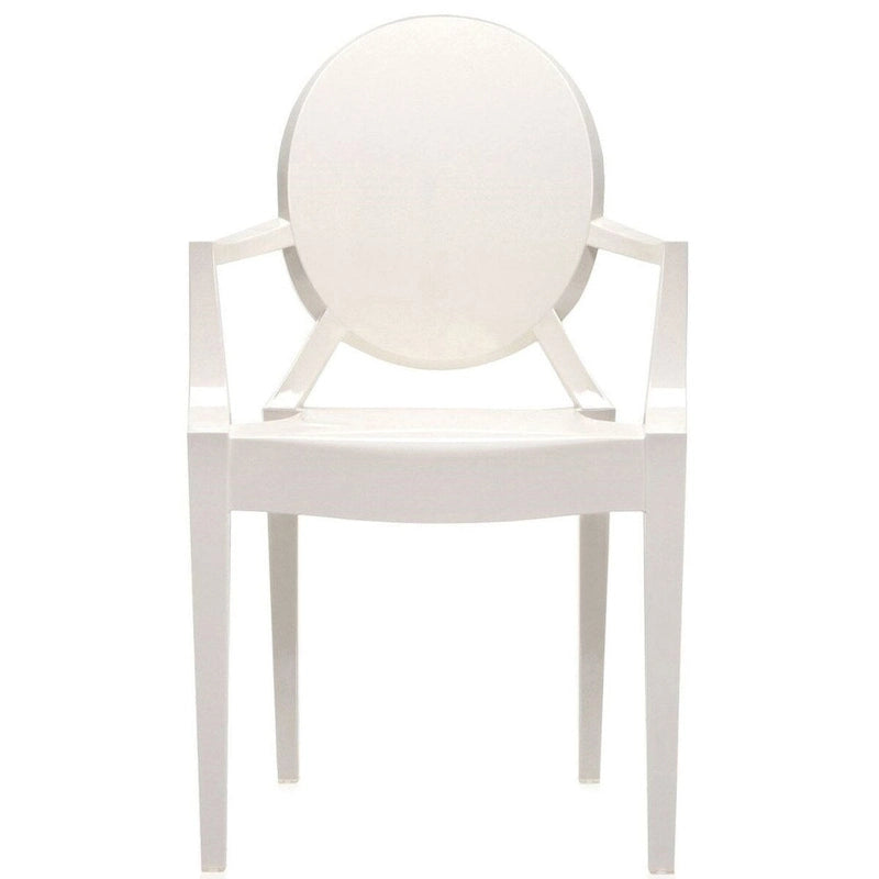 Clear Acrylic Ghost Style Arm Chair, Indoor Outdoor, Transparent Polycarbonate