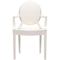 Clear Acrylic Ghost Style Arm Chair, Indoor Outdoor, Transparent Polycarbonate