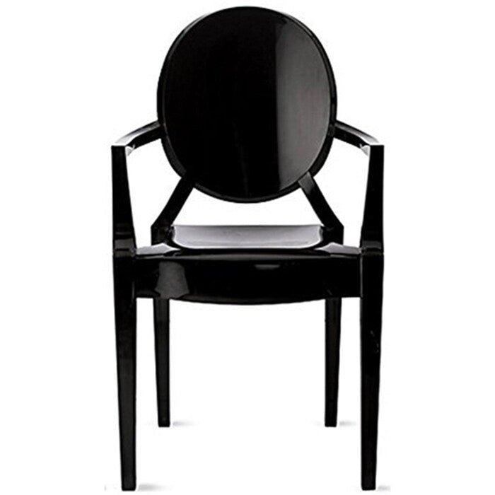 Clear Acrylic Ghost Style Arm Chair, Indoor Outdoor, Transparent Polycarbonate