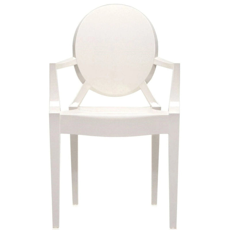 Clear Acrylic Ghost Style Arm Chair, Indoor Outdoor, Transparent Polycarbonate