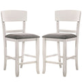 Wooden Counter Height Chair with Curved Back, Set of 2 - 18.5 L x 20.5 W x 40 H