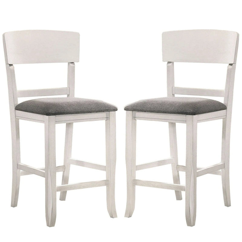 Wooden Counter Height Chair with Curved Back, Set of 2 - 18.5 L x 20.5 W x 40 H