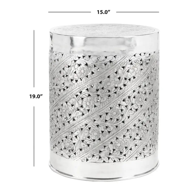Silver End Table - 15W x 15D x 19H in