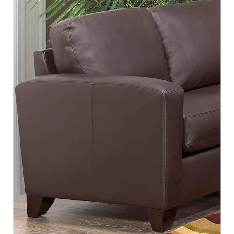 Italian Top Grain Leather Upholstered Transitional Sofa