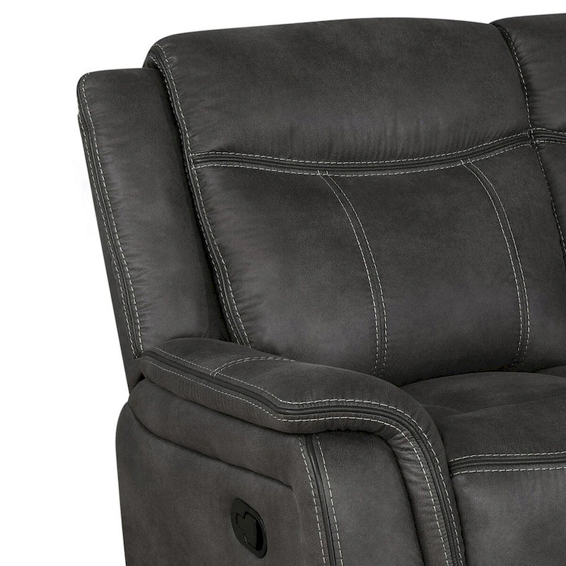85 Inch Manual Motion Recliner Sofa, Cool Gel Memory Foam, Faux Leather