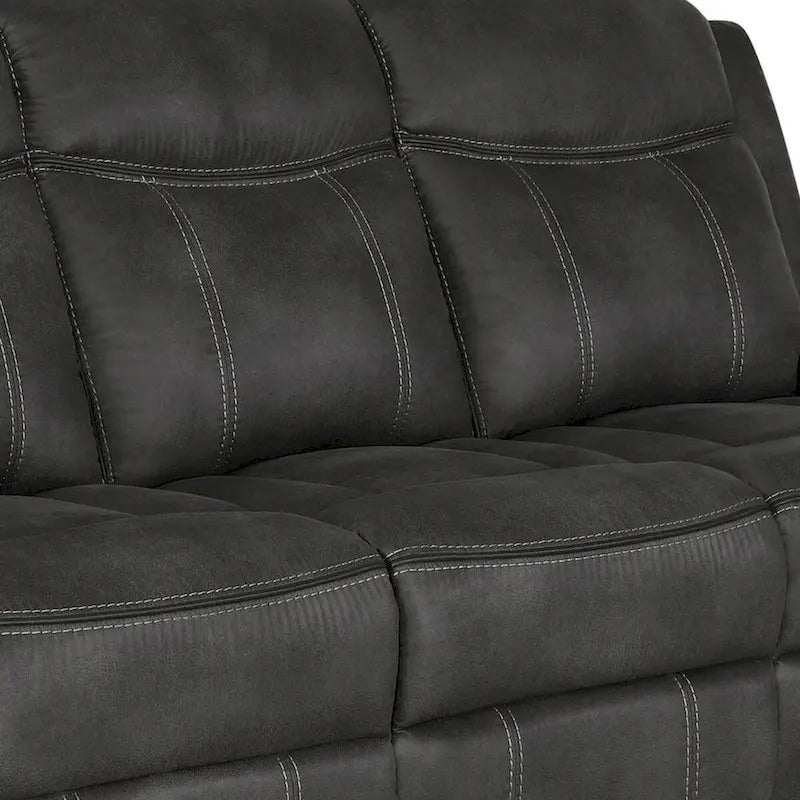 85 Inch Manual Motion Recliner Sofa, Cool Gel Memory Foam, Faux Leather