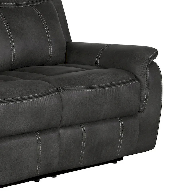 85 Inch Manual Motion Recliner Sofa, Cool Gel Memory Foam, Faux Leather