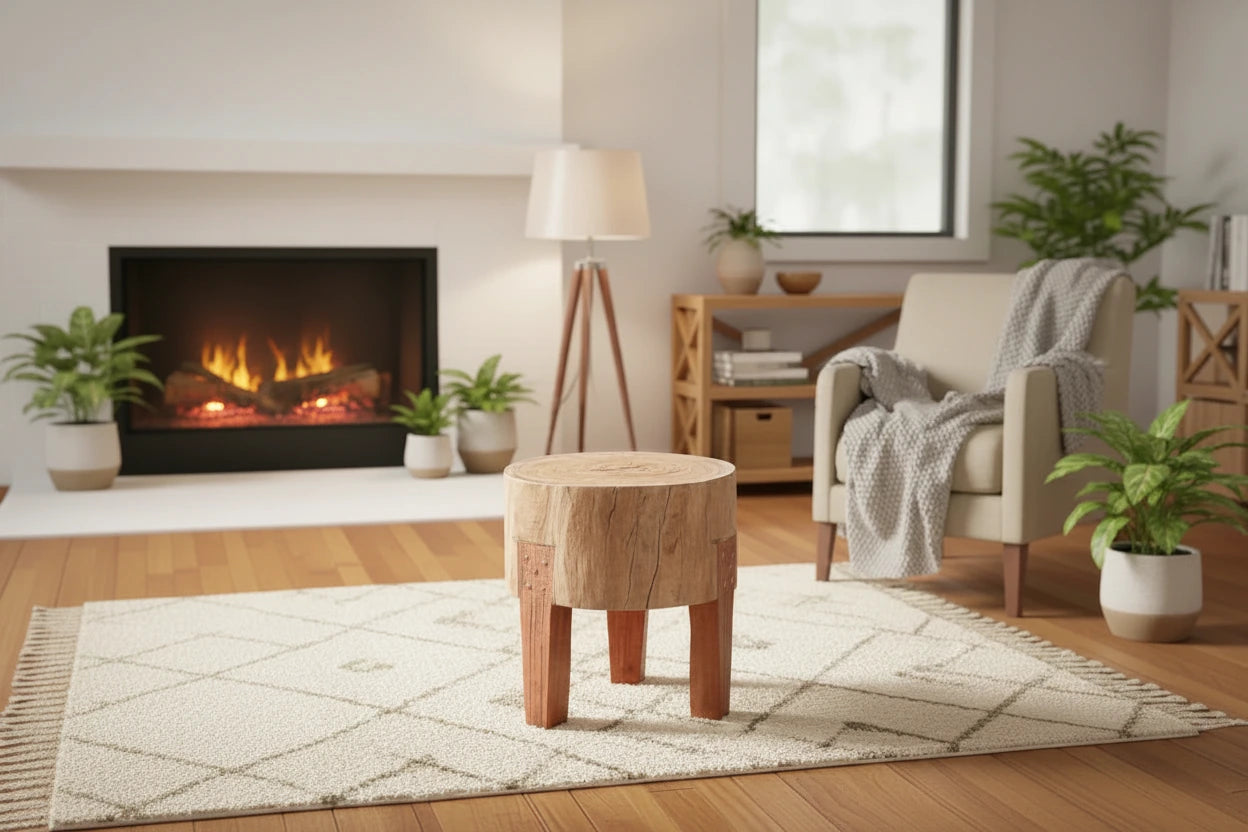 Asco Rustic Solid Reclaimed Wood Stool