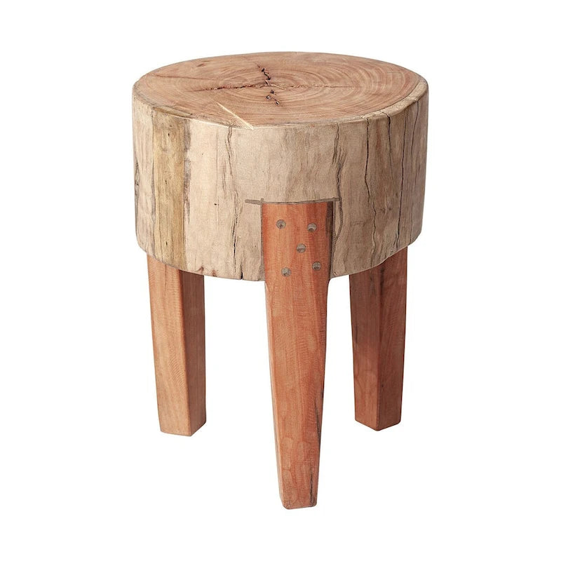 Rustic Solid Reclaimed Wood Stool