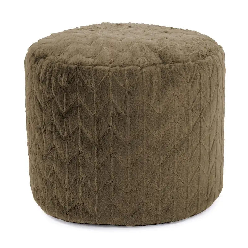 Tall Pouf in Angora Moss
