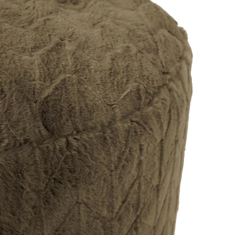 Tall Pouf in Angora Moss