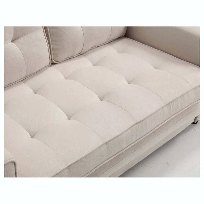 Convertible Sofa Bed Loveseat with Side Storage Pockets, Light Gray
