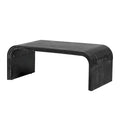 Industrial Black Metal Waterfall Coffee Table with Riveted Detail