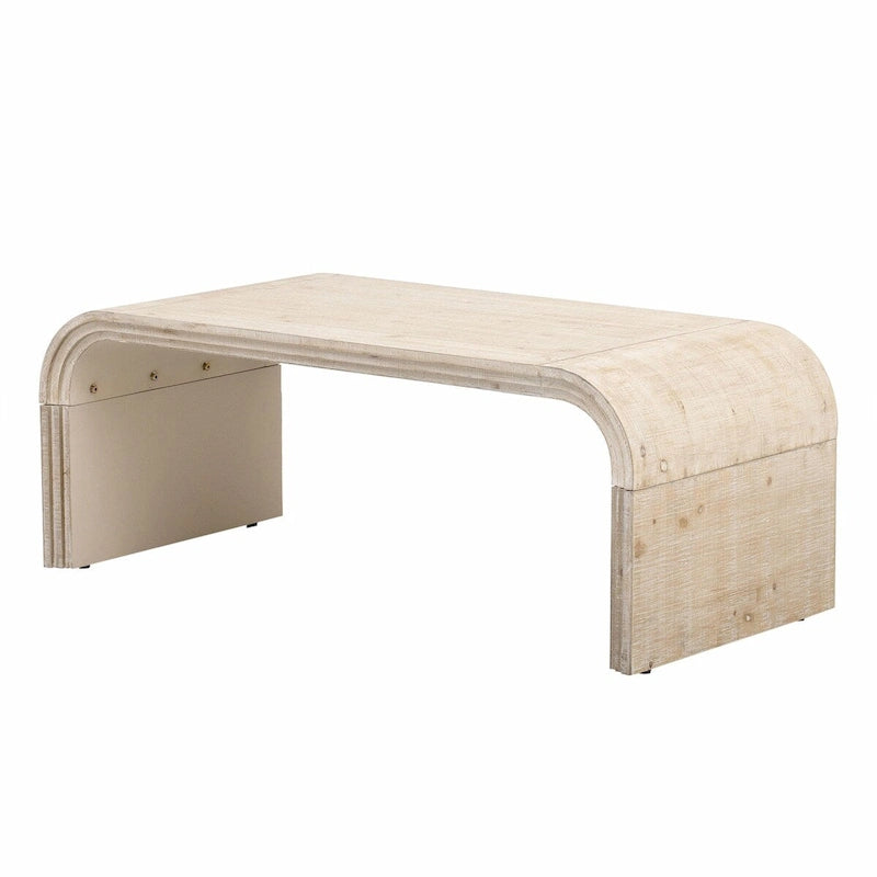 Industrial Black Metal Waterfall Coffee Table with Riveted Detail