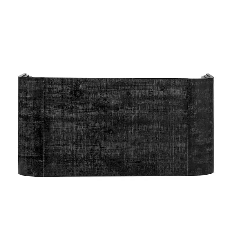 Industrial Black Metal Waterfall Coffee Table with Riveted Detail