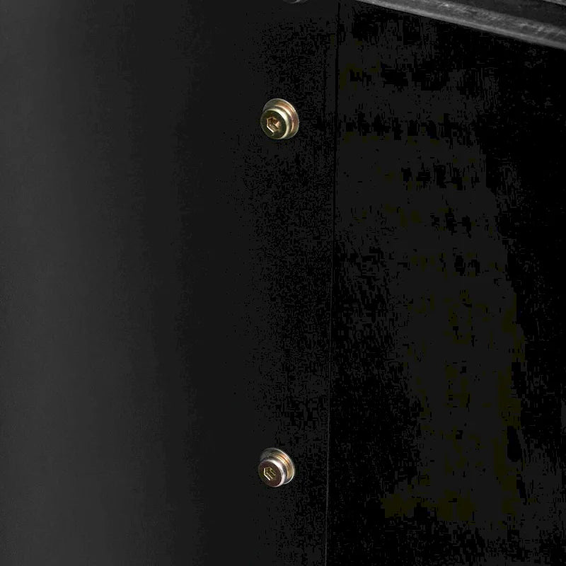 Industrial Black Metal Waterfall Coffee Table with Riveted Detail