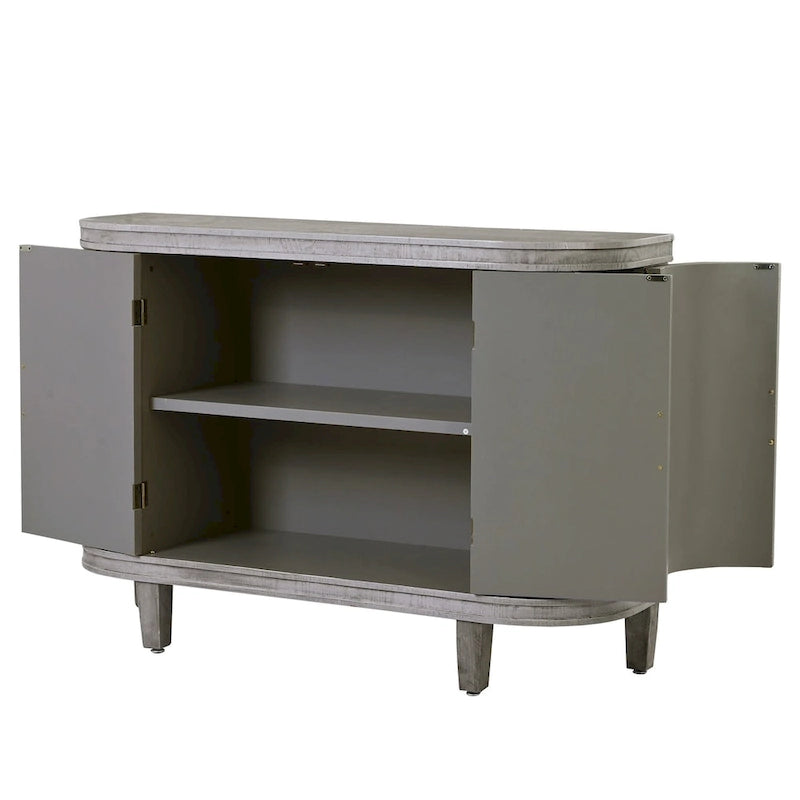 Accent Storage Cabinet Sideboard Wooden Cabinet with Antique Pattern Doors for Hallway, Entryway, Living Room