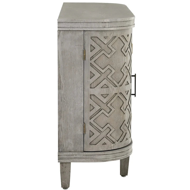 Accent Storage Cabinet Sideboard Wooden Cabinet with Antique Pattern Doors for Hallway, Entryway, Living Room
