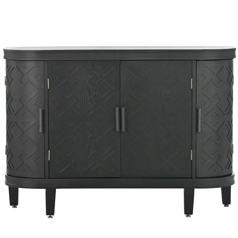 Accent Storage Cabinet Sideboard Wooden Cabinet with Antique Pattern Doors for Hallway, Entryway, Living Room